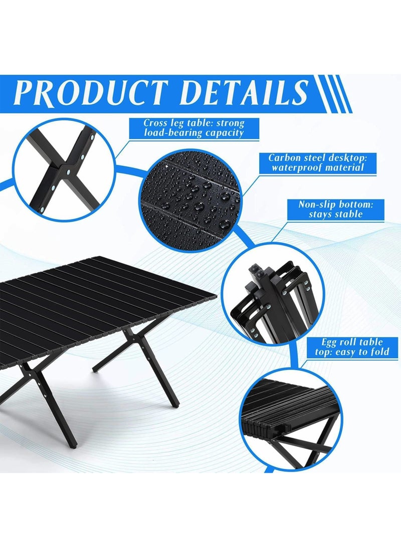 Toshionics Outdoor Camping Folding Table – Lightweight Portable Aluminum Roll Up Table with Carry Bag, Compact Foldable Picnic Table for Hiking, Fishing, Beach, BBQ, Cooking, Travel, Festival & Indoor Outdoor Use-120×60X45cm - Image 2